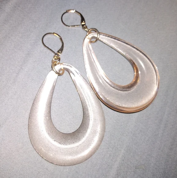 NEW! Teardrop Dangle Earrings with Modern Design - Picture 2 of 3